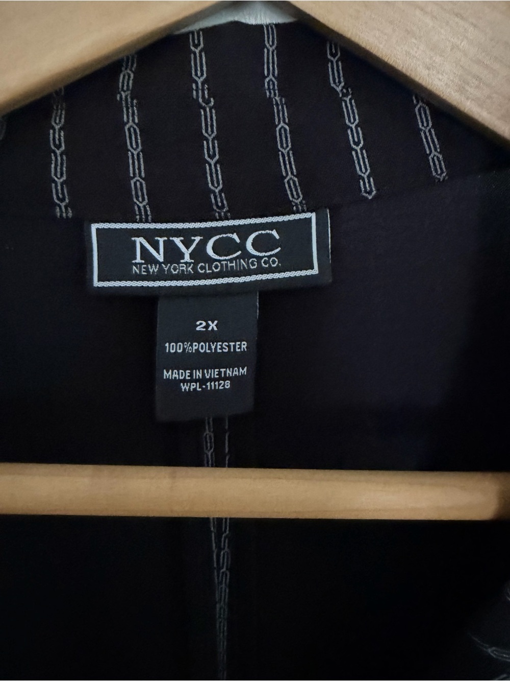 NYCC Black Pinstripe Single-Button Blazer - Picture 4 of 6